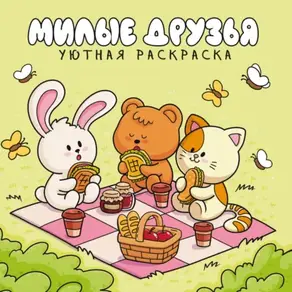 Милые друзья. Уютная раскраска