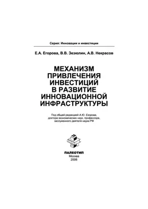 Механизм привлечения инвестиций в развитие инновационной инфраструктуры