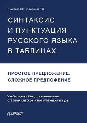 Синтаксис и пунктуация русского языка в таблицах. Простое предложение. Сложное предложение