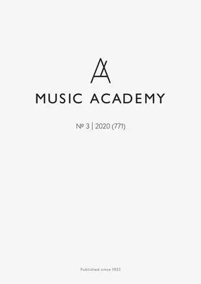 Журнал «Музыкальная академия» №3 (771) 2020