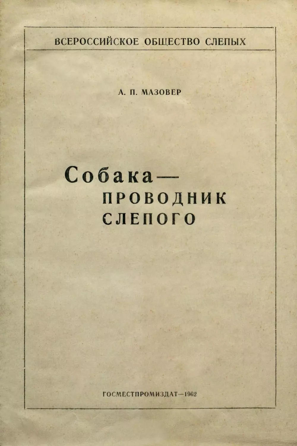 Собака-проводник слепого