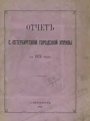 Отчет городской управы за 1874 г.
