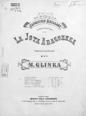 Capriccio brilliant en forme d'ouverture sur la Jota aragonesa