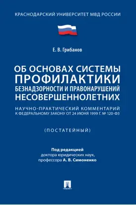 Научно-практический комментарий к Федеральному закону «Об основах системы профилактики безнадзорности и правонарушений несовершеннолетних» (постатейный)