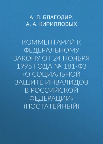 Комментарий к Федеральному закону от 24 ноября 1995 г. № 181-ФЗ «О социальной защите инвалидов в Российской Федерации» (постатейный; издание третье, переработанное и дополненное)