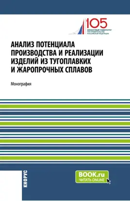 Анализ потенциала производства и реализации изделий из тугоплавких и жаропрочных сплавов. (Аспирантура, Бакалавриат, Магистратура). Монография.