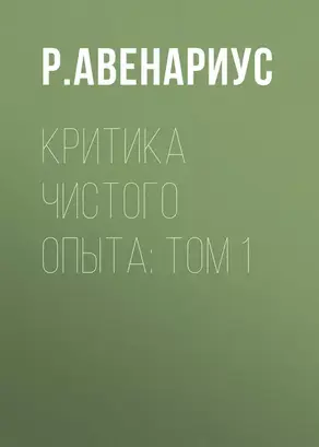Критика чистого опыта: Том 1