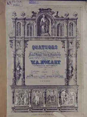 Quatuor № 4 pour Piano, Violon, Alto et Violoncelle composes par W. A. Mozart
