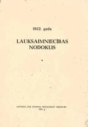 1952. gada lauksaimniecibas nodoklis