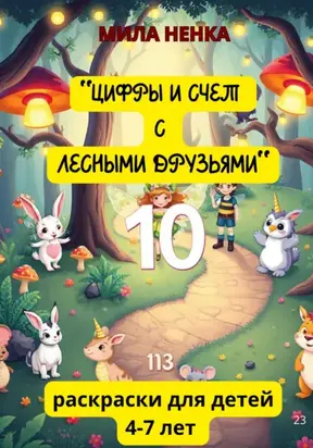 «Цифры и счет с лесными друзьями» Веселые и простые раскраски для детей 4-7 лет