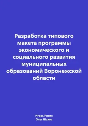 Разработка типового макета программы экономического и социального развития муниципальных образований Воронежской области