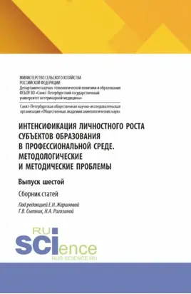 Интенсификация личностного роста субъектов образования в профессиональной среде. Методологические и методические проблемы. Выпуск шестой. (Аспирантура, Бакалавриат, Магистратура). Сборник статей.