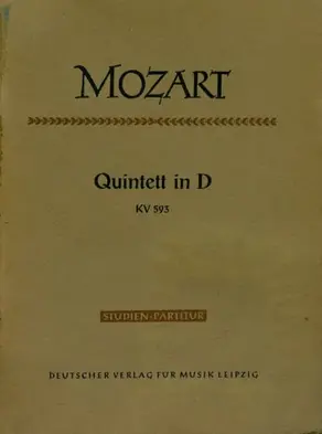 Quintett in D fur 2 Violinen, 2 Violen und Violoncello