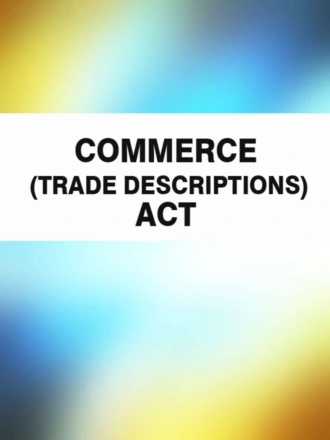 Commerce (Trade Descriptions) Act