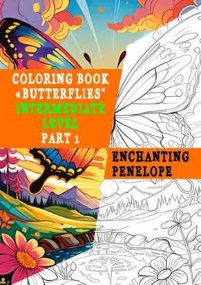 Coloring book «Butterflies». Intermediate level. Part 1