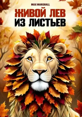 Живой лев из листьев