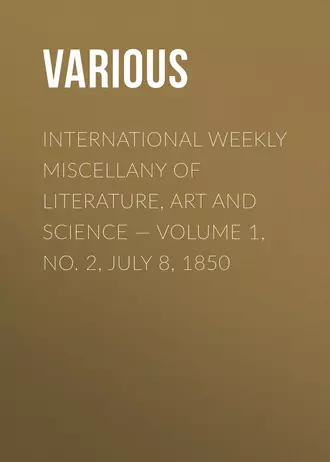 International Weekly Miscellany of Literature, Art and Science – Volume 1, No. 2, July 8, 1850